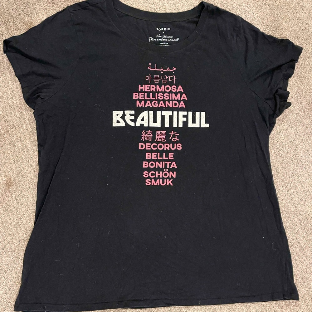 Torrid Size 4 Black “Beautiful” T-Shirt